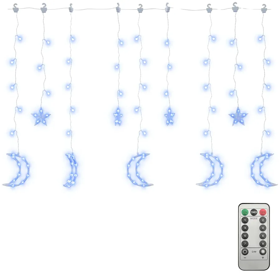 Guirlande lumineuse étoile et lune avec télécommande 138 LED - 2