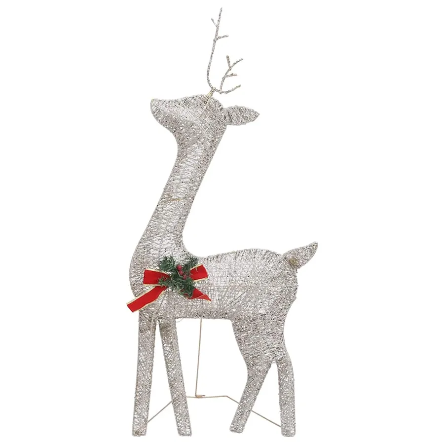 Famille de rennes de Noël 270x7x90 cm Doré Blanc chaud Maille - 6