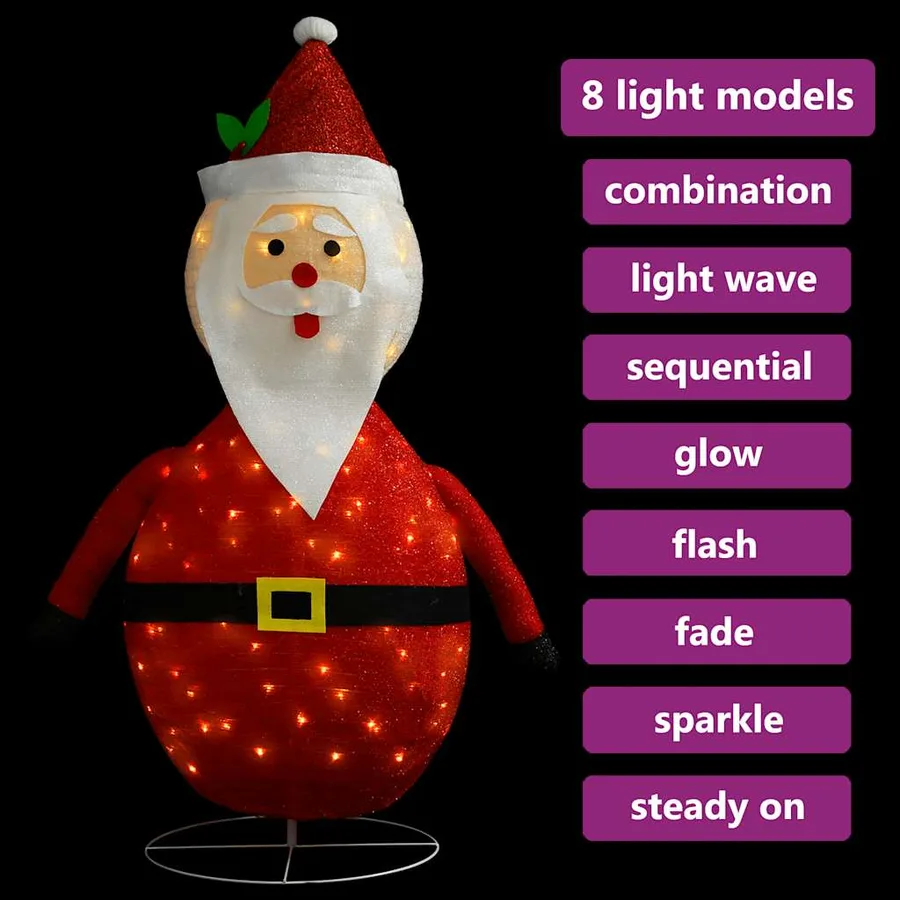 Décoration de Noël Figurine Père Noël LED Tissu de luxe 120 cm - 4