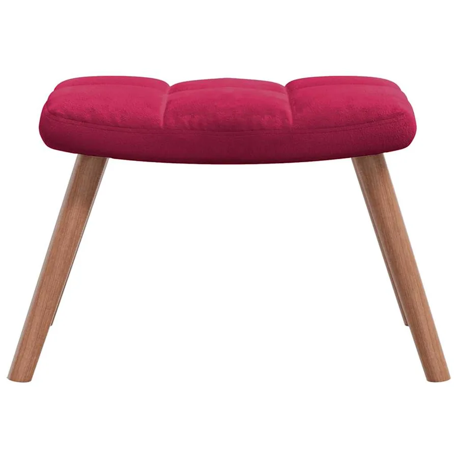 Chaise à bascule avec repose-pied Rouge bordeaux Velours - 5