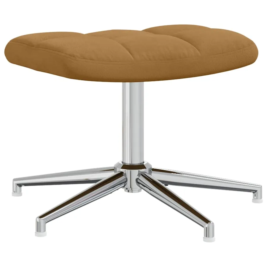 Chaise de relaxation avec tabouret Marron Velours - 7