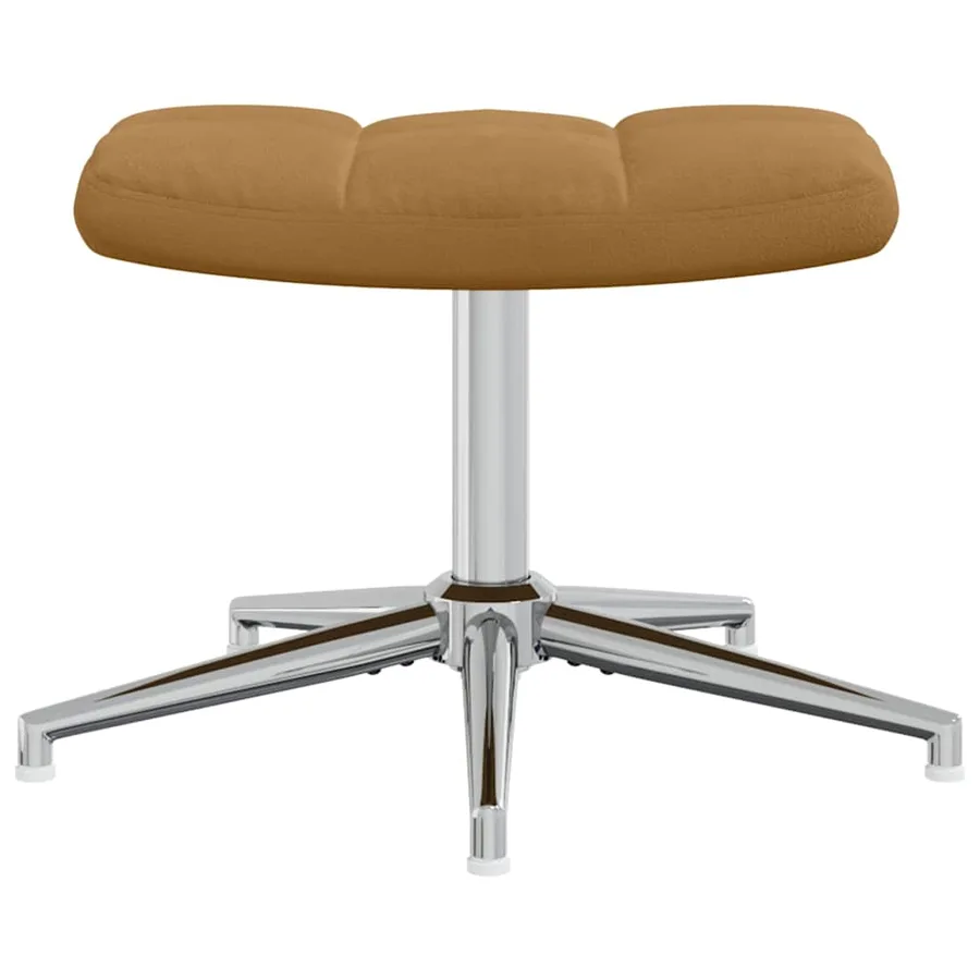 Chaise de relaxation avec tabouret Marron Velours - 8