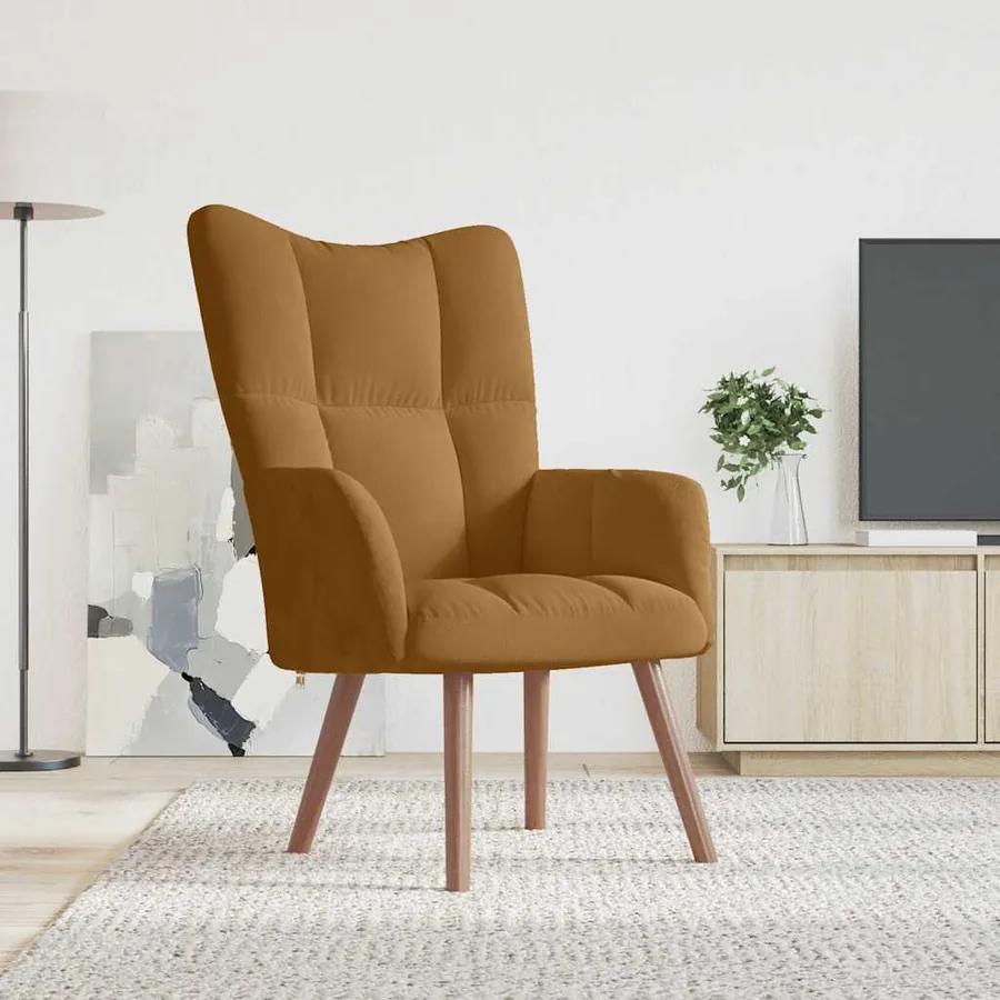 Chaise de relaxation Marron Velours