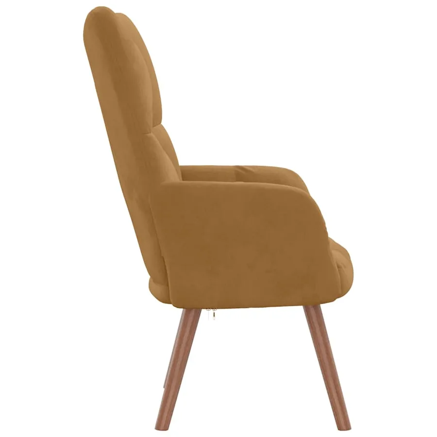 Chaise de relaxation Marron Velours - 4