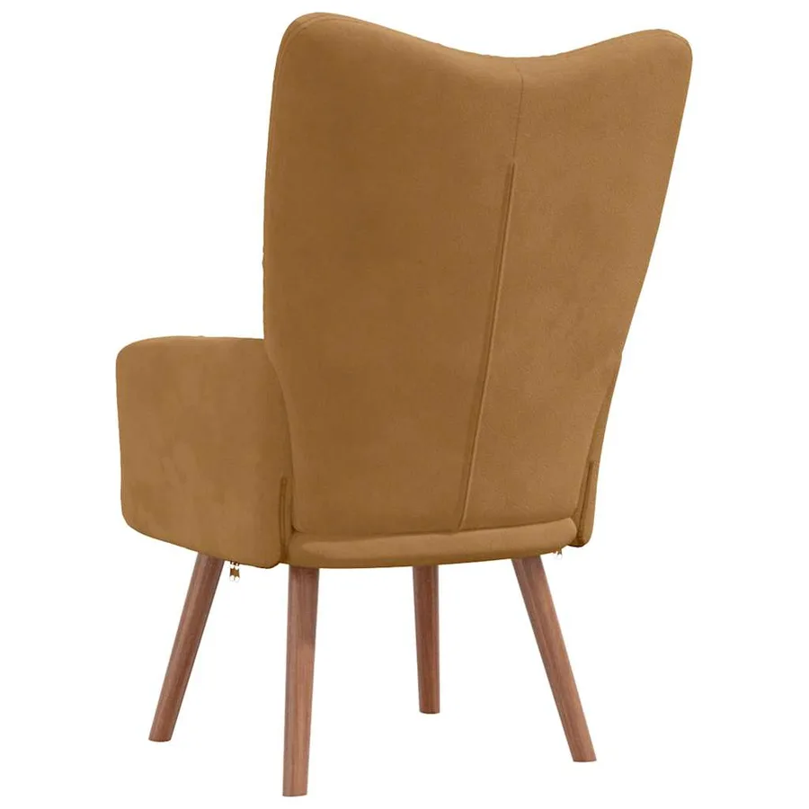 Chaise de relaxation Marron Velours - 5
