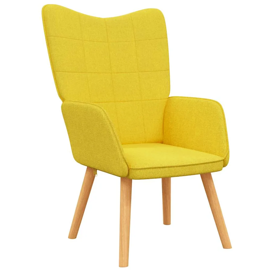 Chaise de relaxation avec tabouret Jaune moutarde Tissu - 6