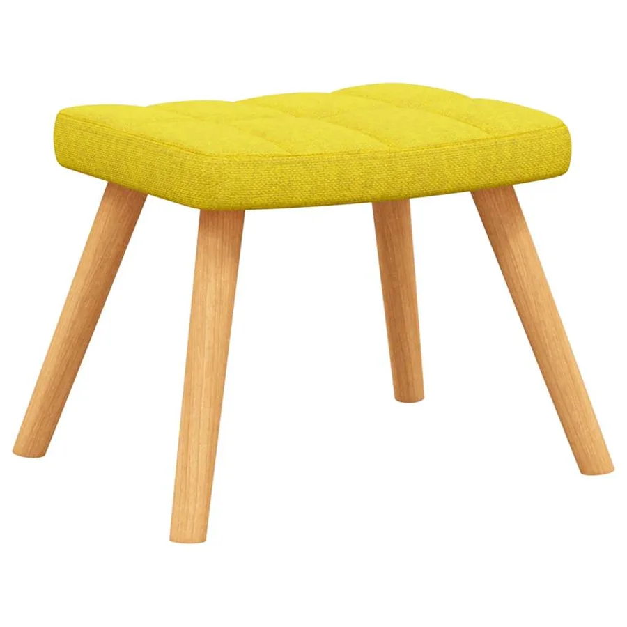 Chaise de relaxation avec tabouret Jaune moutarde Tissu - 7