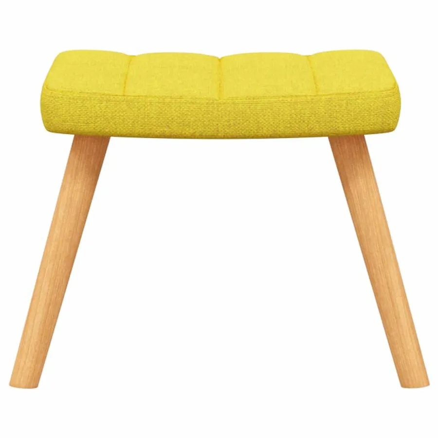 Chaise de relaxation avec tabouret Jaune moutarde Tissu - 8