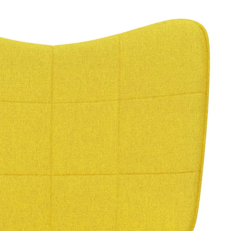 Chaise de relaxation avec tabouret Jaune moutarde Tissu - 9