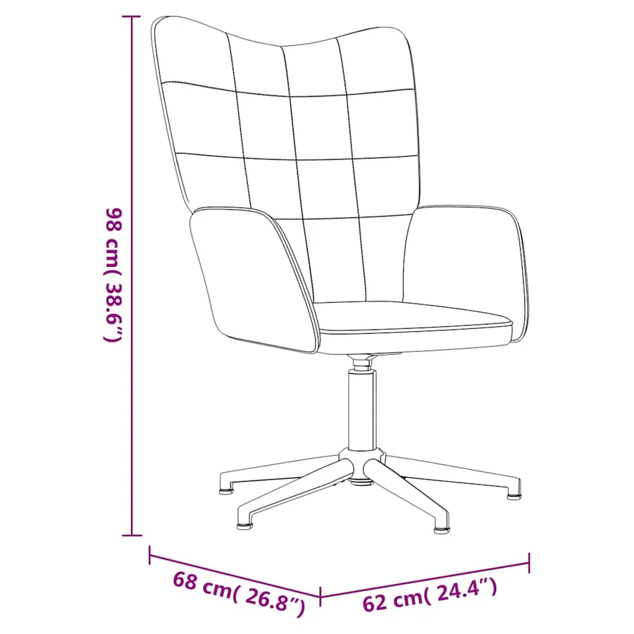 Chaise de relaxation avec tabouret Blanc crème Velours et PVC - 12