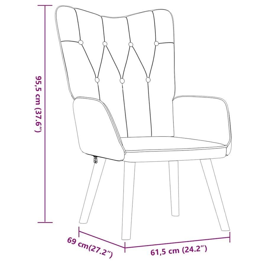 Chaise de relaxation avec tabouret Noir Tissu - 11