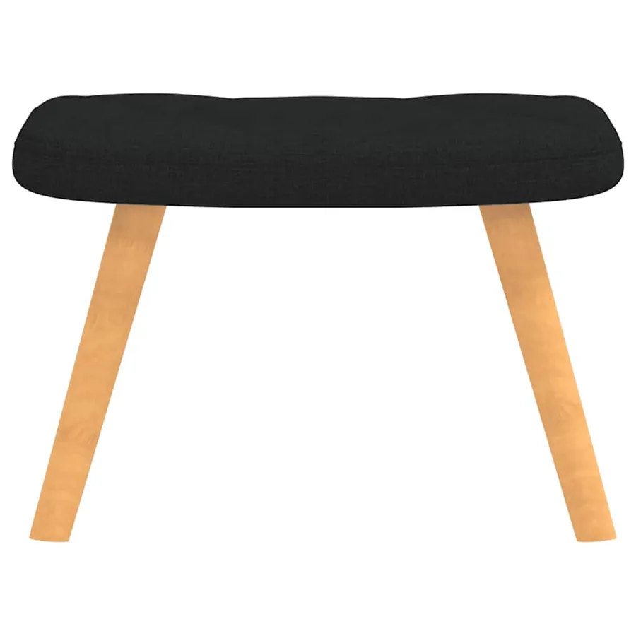Chaise de relaxation avec tabouret Noir Tissu - 7