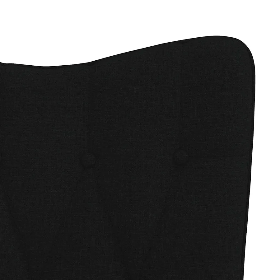 Chaise de relaxation avec tabouret Noir Tissu - 9