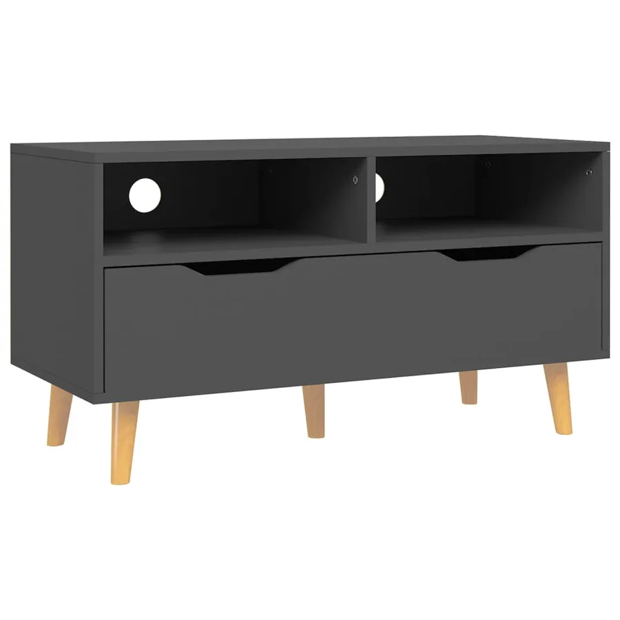 Meuble TV gris 90x40x48,5 cm bois d'ingénierie - 2