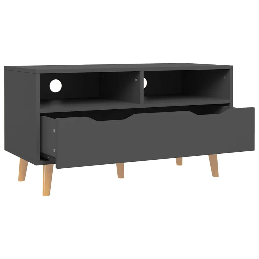 Meuble TV gris 90x40x48,5 cm bois d'ingénierie - 4