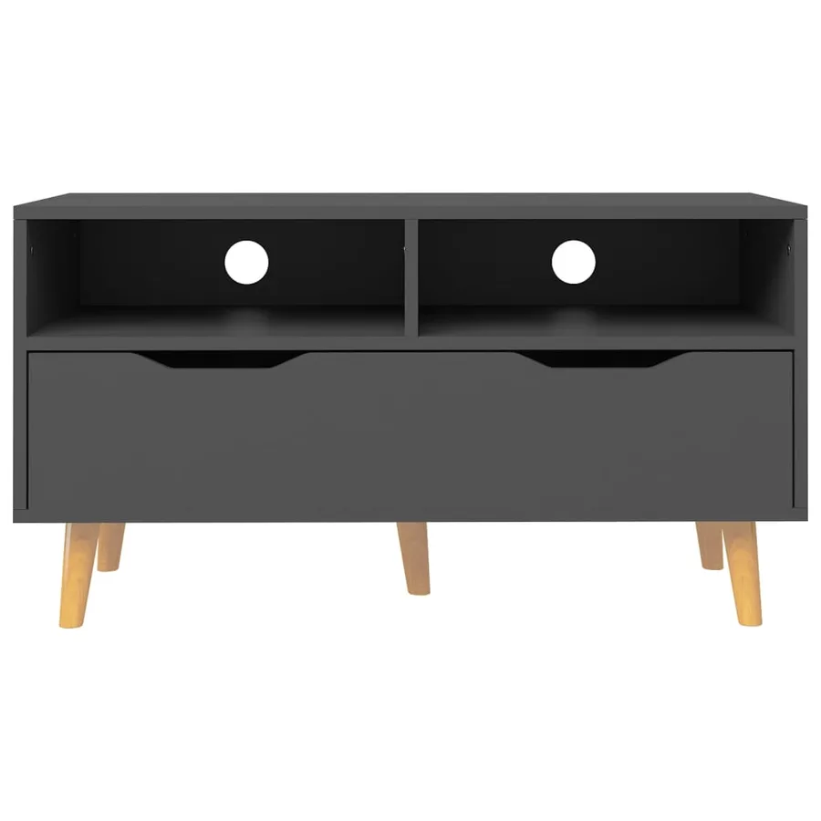 Meuble TV gris 90x40x48,5 cm bois d'ingénierie - 5