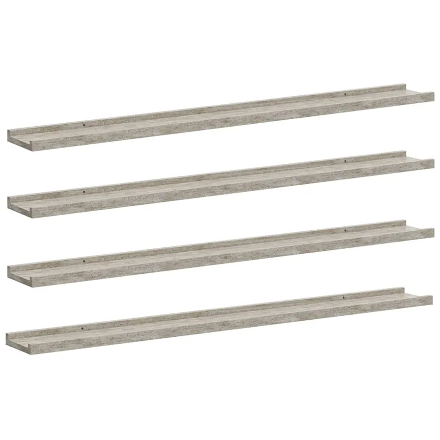 Étagères murales 4 pcs Gris béton 100x9x3 cm - 2