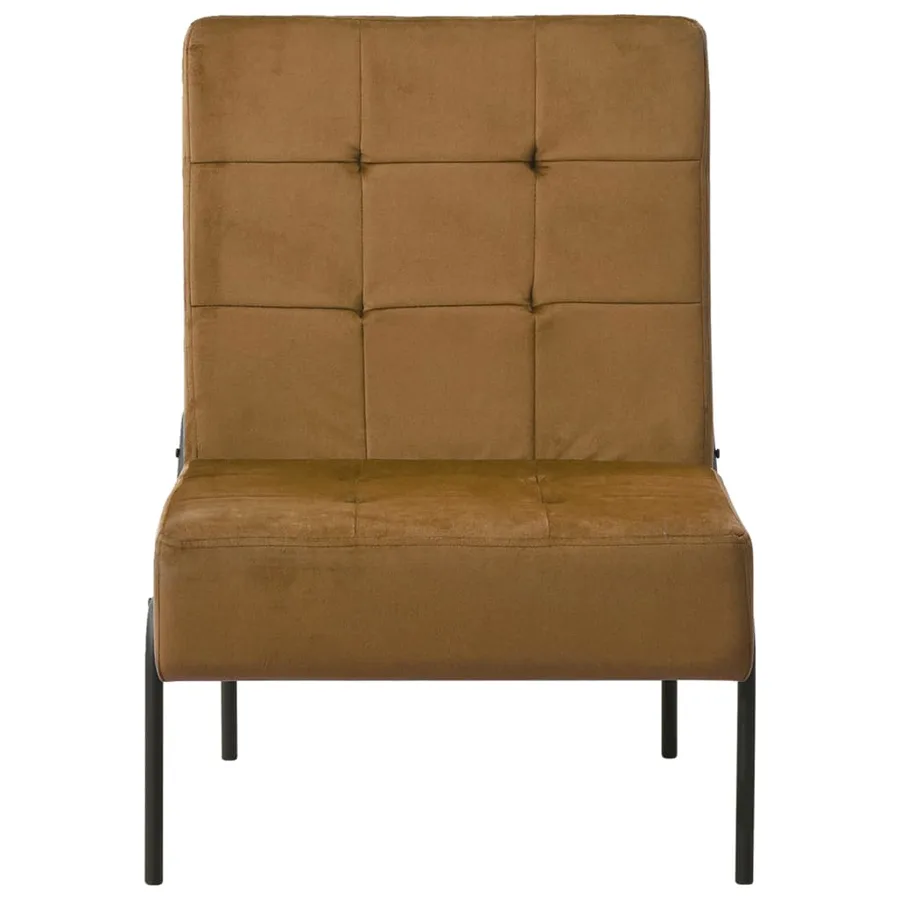 Chaise de relaxation 65x79x87 cm Marron Velours - 2