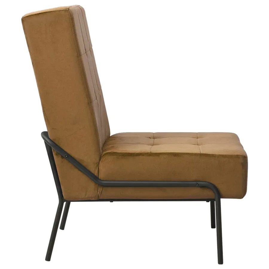 Chaise de relaxation 65x79x87 cm Marron Velours - 3