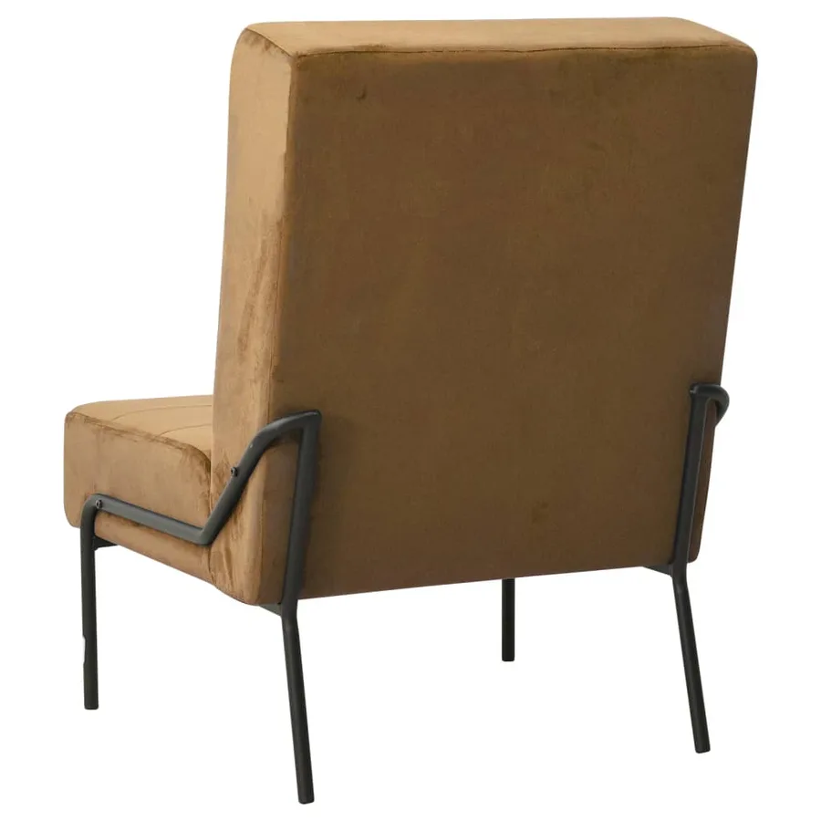 Chaise de relaxation 65x79x87 cm Marron Velours - 4