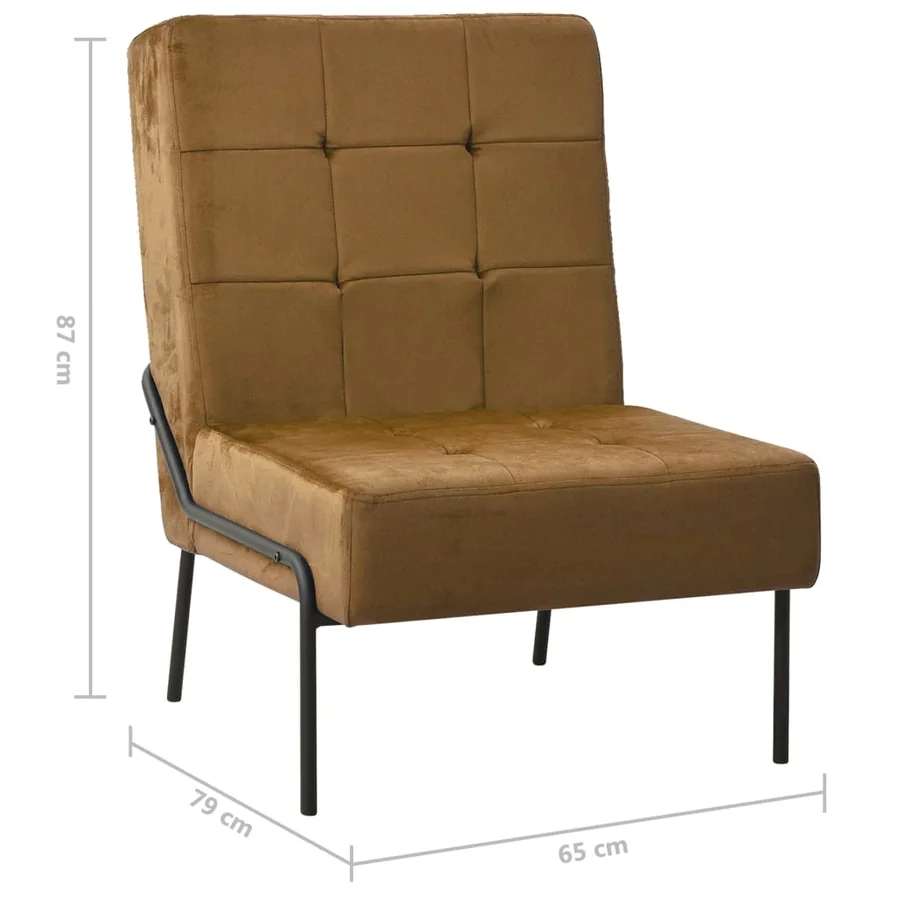 Chaise de relaxation 65x79x87 cm Marron Velours - 7