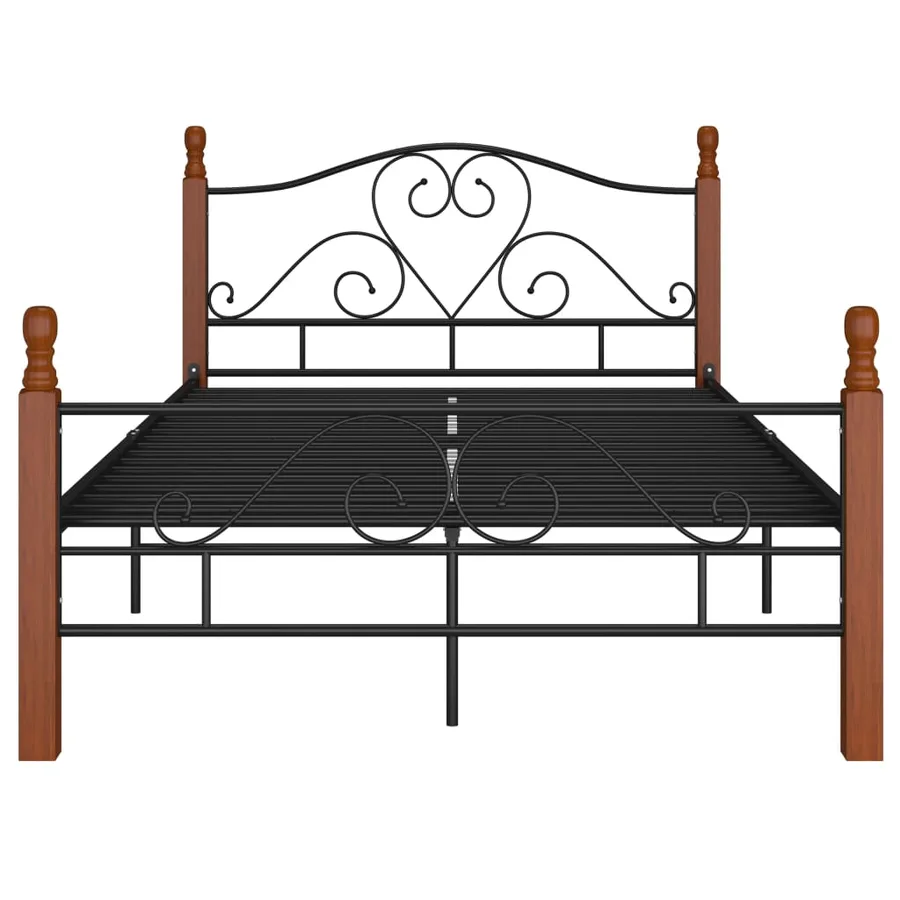 Cadre de lit sans matelas noir métal 120x200 cm - 3