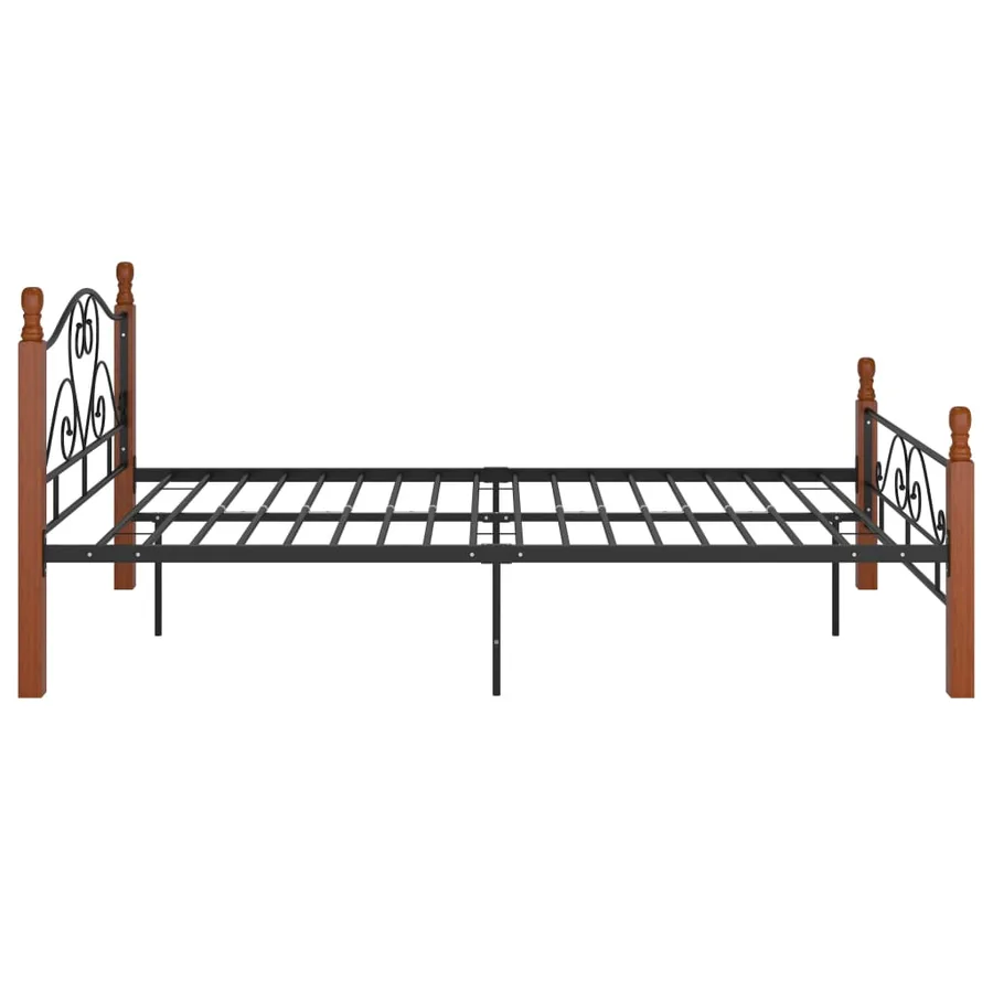 Cadre de lit sans matelas noir métal 120x200 cm - 4