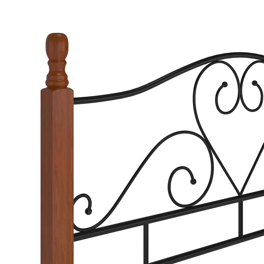 Cadre de lit sans matelas noir métal 120x200 cm - 6