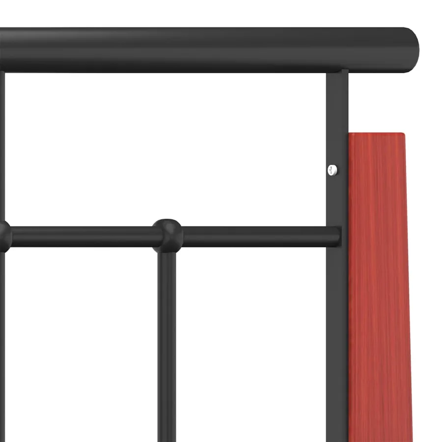 Cadre de lit sans matelas métal bois de chêne massif 90x200 cm - 6