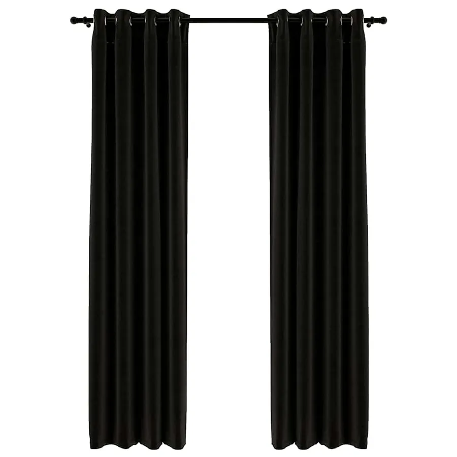 Rideaux occultants Aspect de lin 2 pcs Anthracite 140x225 cm - 2