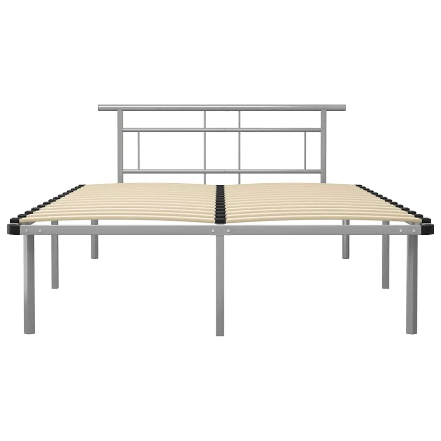 Cadre de lit sans matelas gris métal 140x200 cm - 3