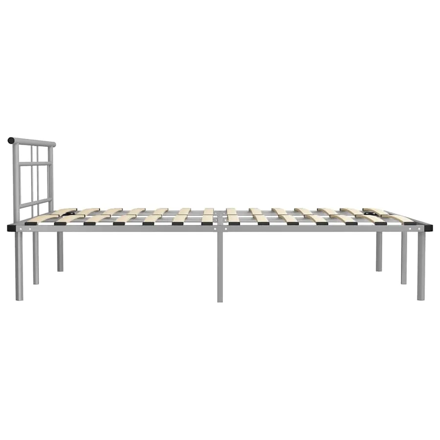 Cadre de lit sans matelas gris métal 140x200 cm - 4