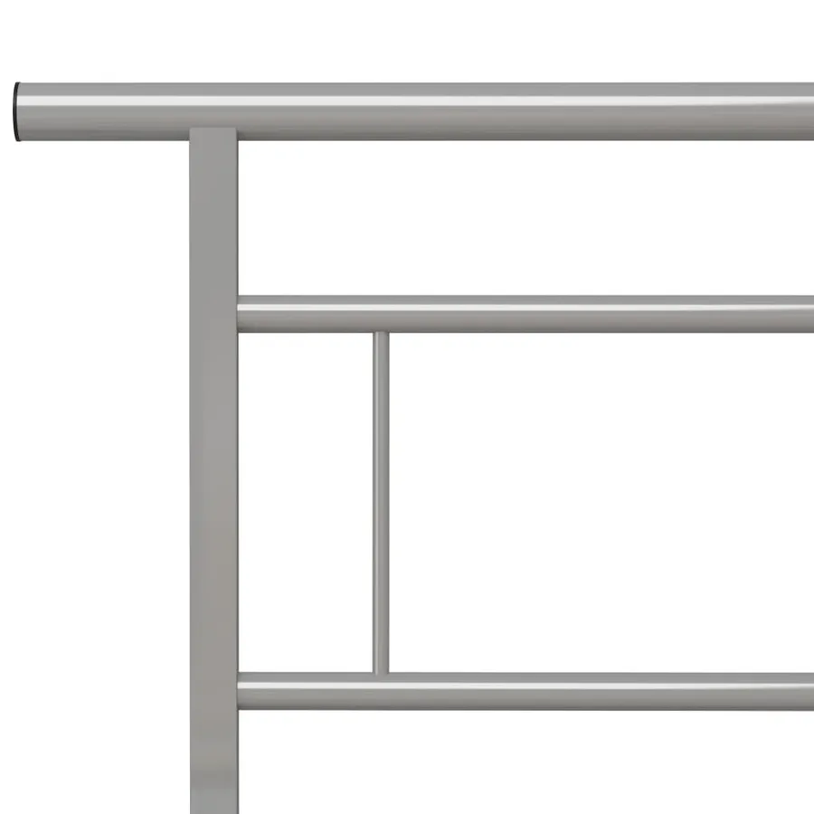 Cadre de lit sans matelas gris métal 140x200 cm - 5
