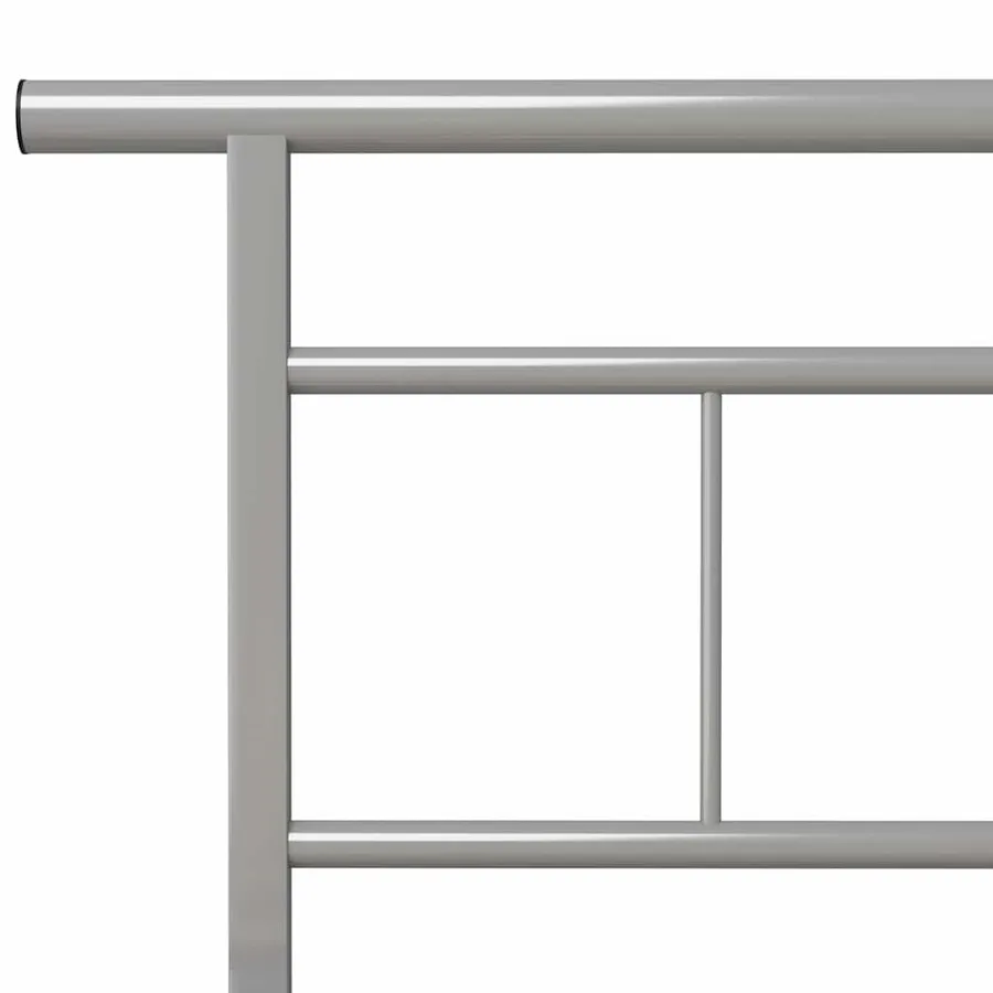 Cadre de lit sans matelas gris métal 100x200 cm - 5