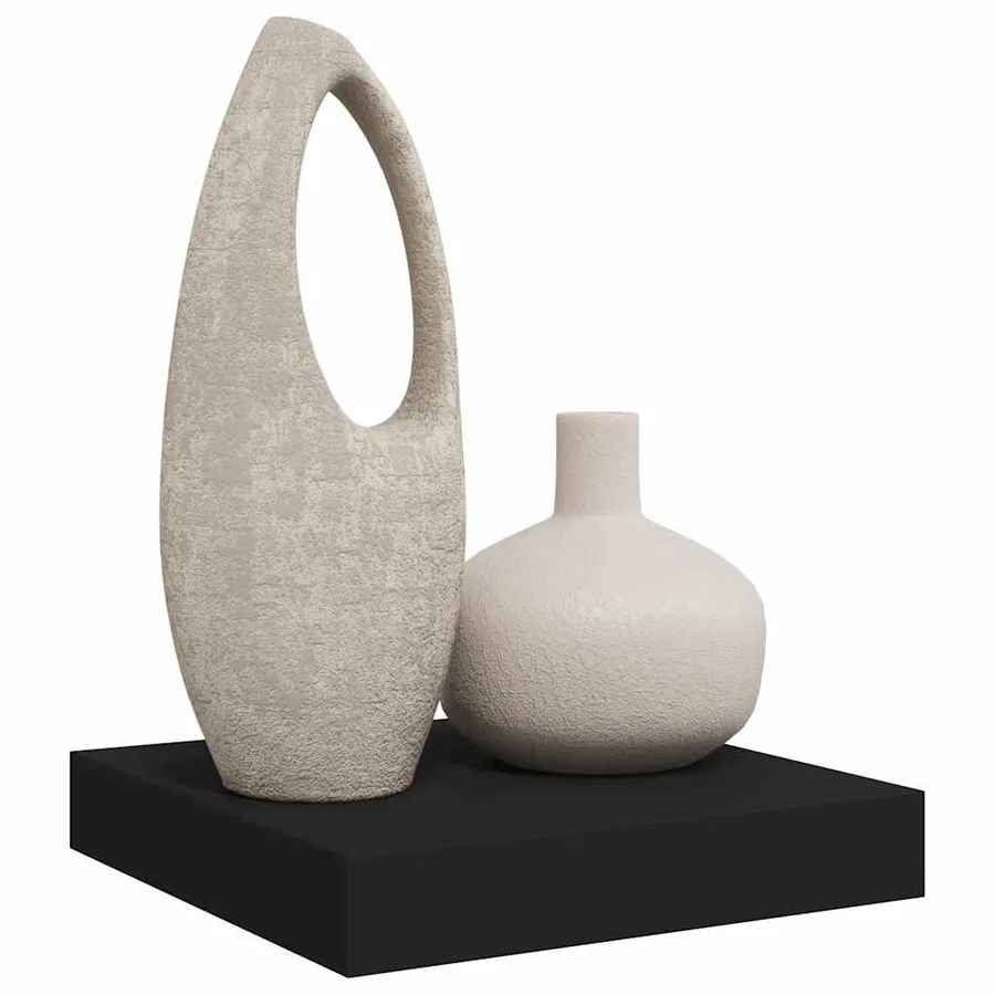 Étagère flottante murale noir 23x23,5x3,8 cm MDF - 5