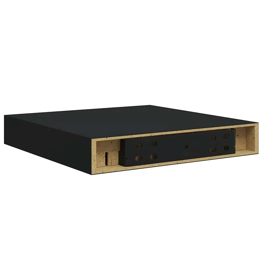 Étagère flottante murale noir 23x23,5x3,8 cm MDF - 8