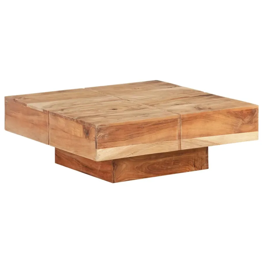 Table basse 80x80x28 cm Bois d'acacia massif - 10
