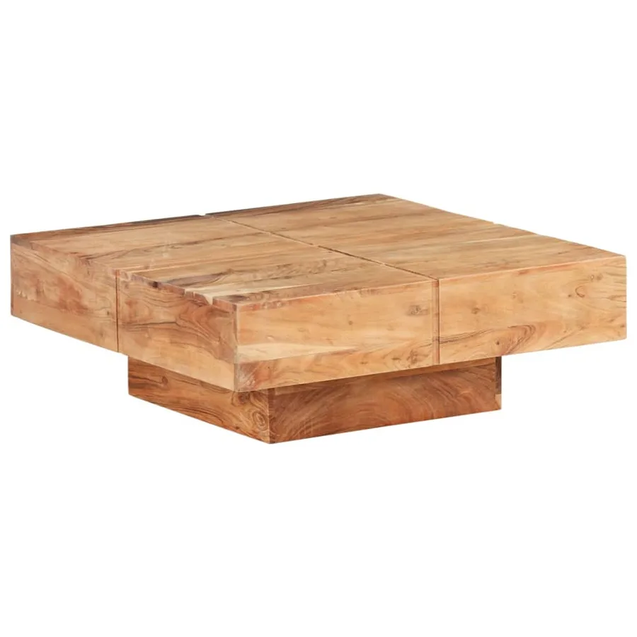Table basse 80x80x28 cm Bois d'acacia massif - 8