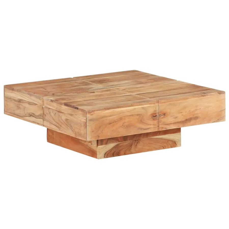 Table basse 80x80x28 cm Bois d'acacia massif - 9