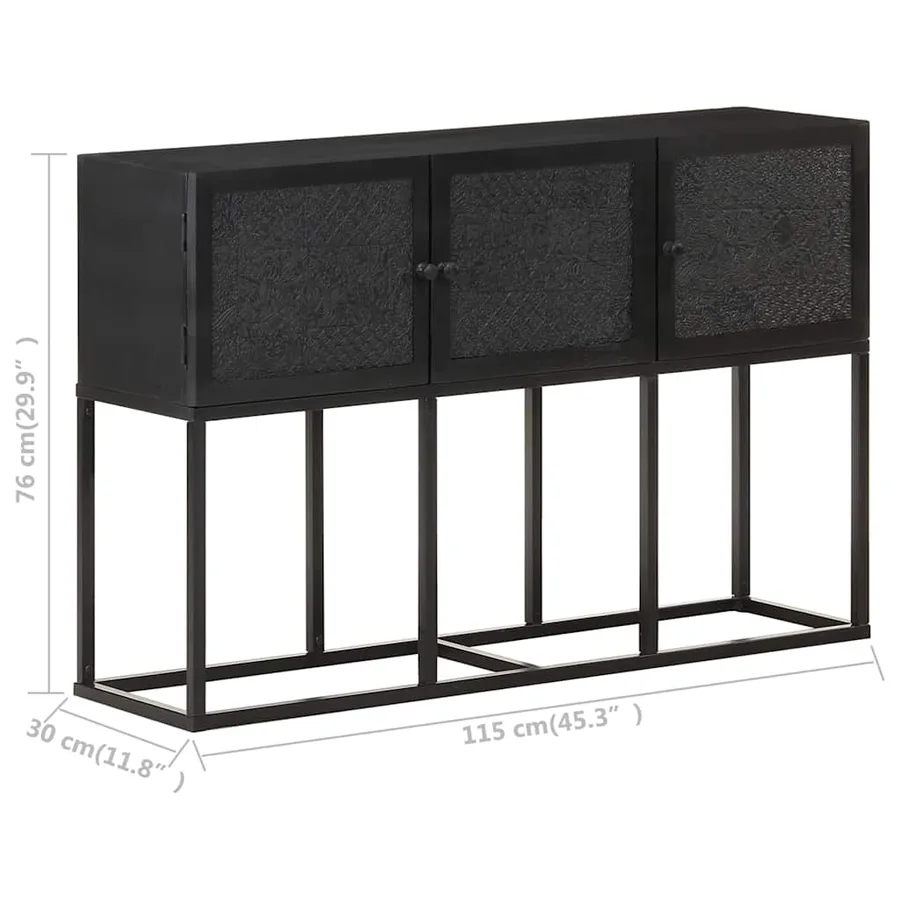 Buffet 115x30x76 cm Bois de manguier massif - 7