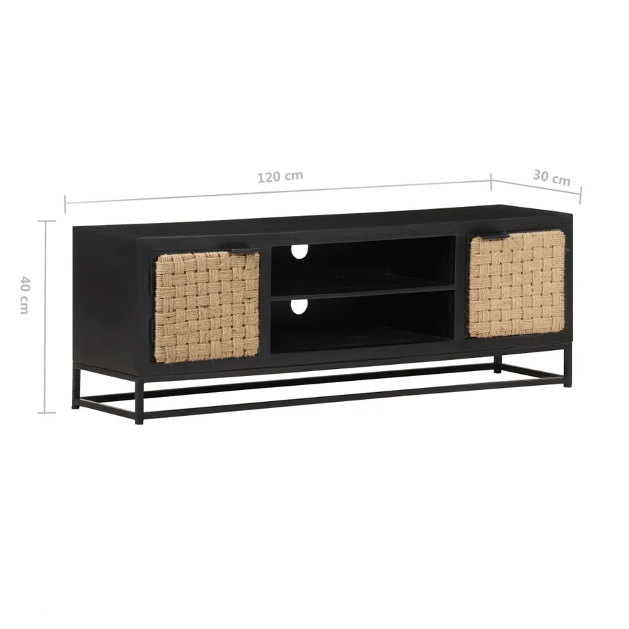 Meuble TV 120x30x40 cm Bois massif de manguier - 7