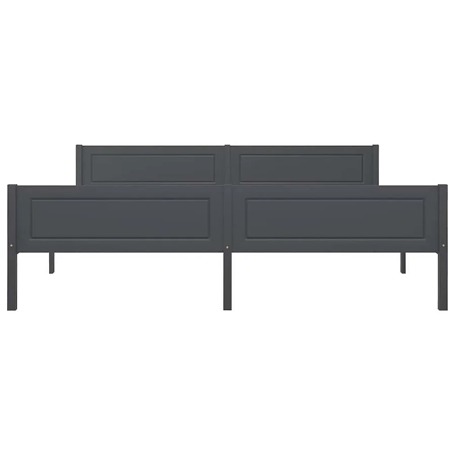 Cadre de lit sans matelas bois massif de pin gris 180x200 cm - 3