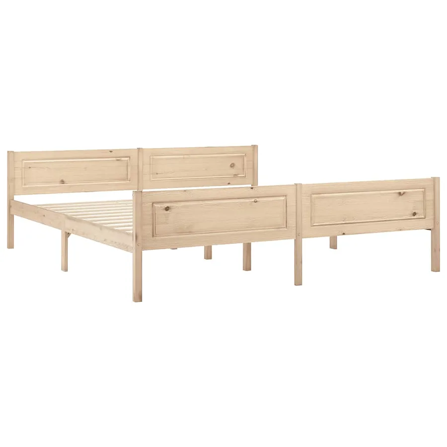 Cadre de lit sans matelas bois massif de pin 180x200 cm - 2