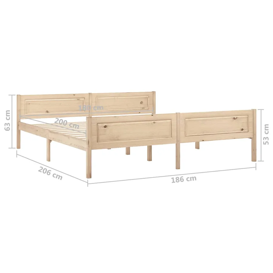 Cadre de lit sans matelas bois massif de pin 180x200 cm - 6