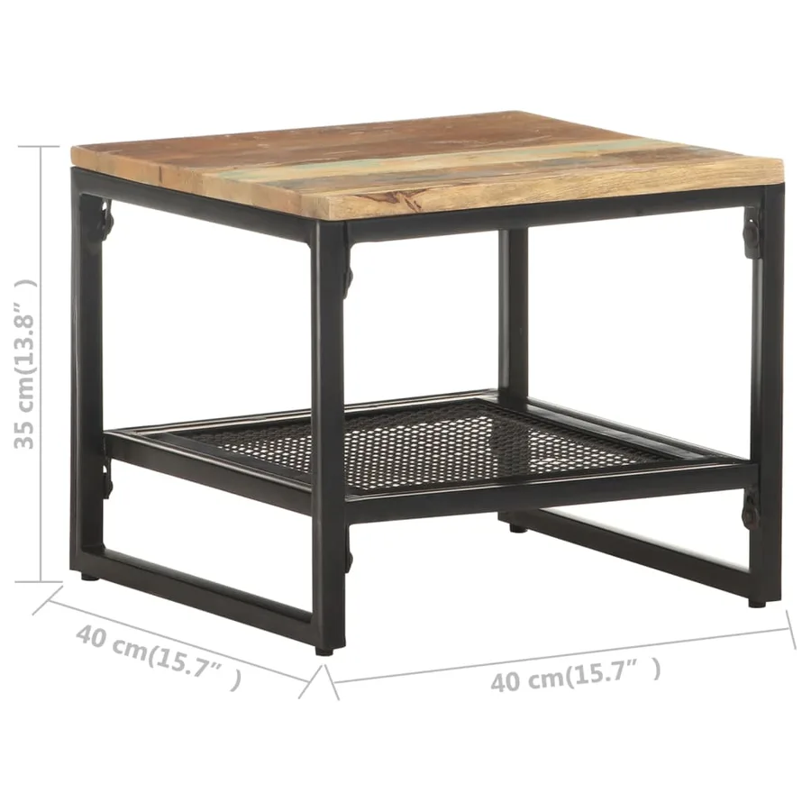 Table d'appoint 40x40x35 cm Bois de récupération massif - 6
