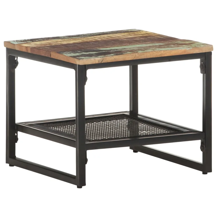 Table d'appoint 40x40x35 cm Bois de récupération massif - 7