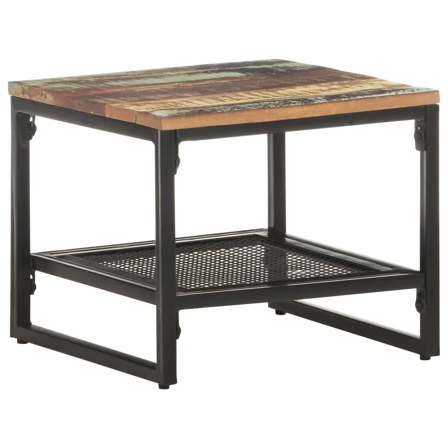 Table d'appoint 40x40x35 cm Bois de récupération massif - 8
