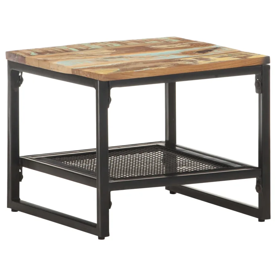Table d'appoint 40x40x35 cm Bois de récupération massif - 9