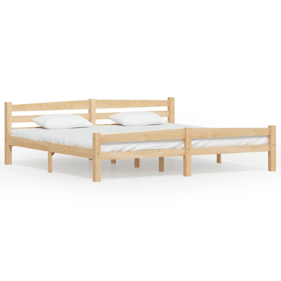 Cadre de lit sans matelas bois massif de pin 200x200 cm - 2