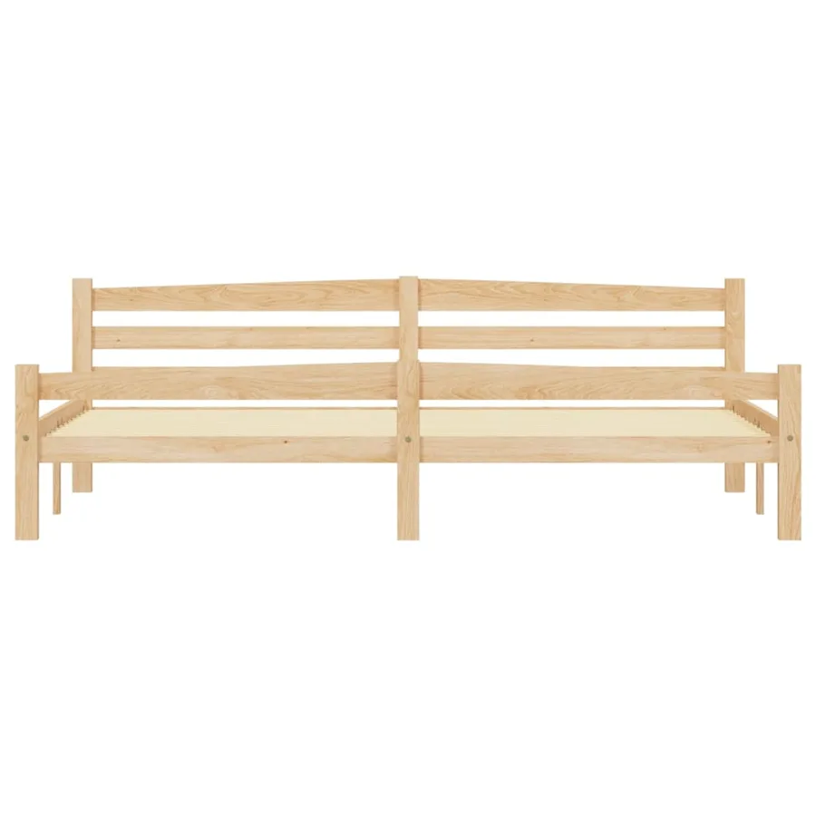 Cadre de lit sans matelas bois massif de pin 200x200 cm - 4